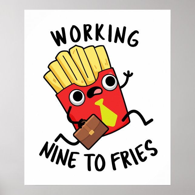 Affiche Blague drôle de frites françaises de neuf à frites (Devant)