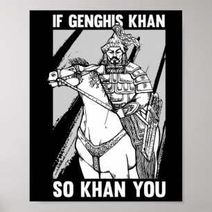 Affiche Blague drôle d'histoire mongole et citation de Gen