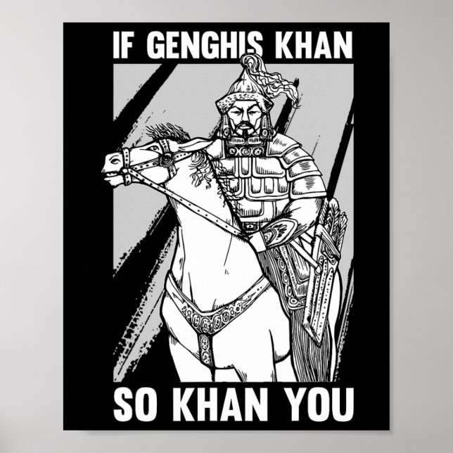 Affiche Blague drôle d'histoire mongole et citation de Gen (Devant)