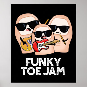 Affiche Blague musicale funky sur les orteils Fond sombre