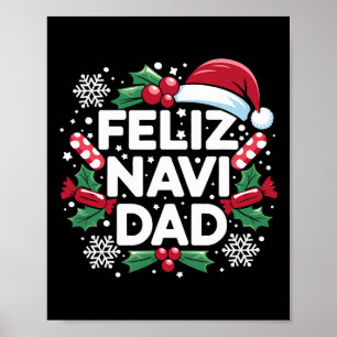 Affiche Blague Papa Feliz Navi Famille Noël Père Pyjama