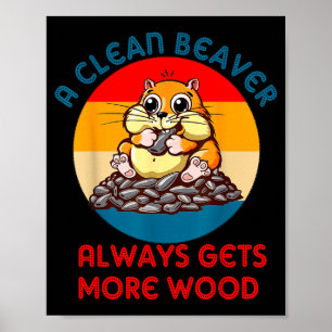 Affiche Blague pour adultes marmotte Un castor propre obti