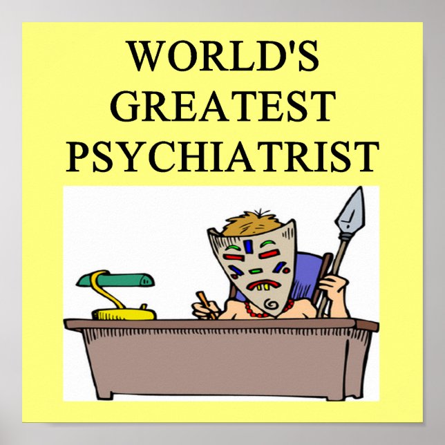 Affiche blague psychologie gychiatrie (Devant)