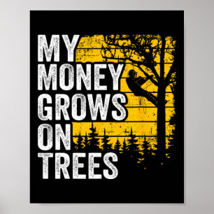 Affiche Blagues d'arboriculteur Hommes grimpeur d'arbres M
