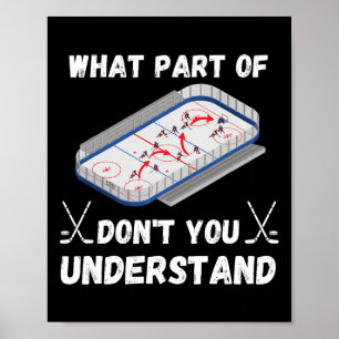 Affiche Blagues de hockey drôles Hippie ridé Quelle partie