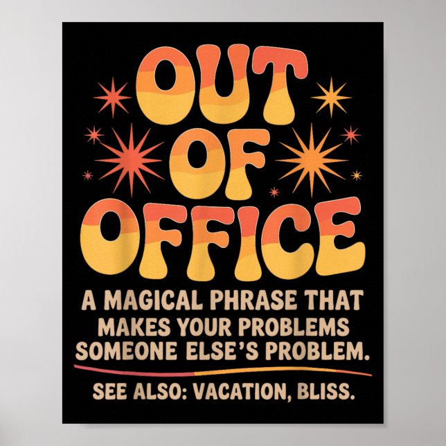 Affiche Blagues de vacances Sarcasme Citations Humour au t (Devant)