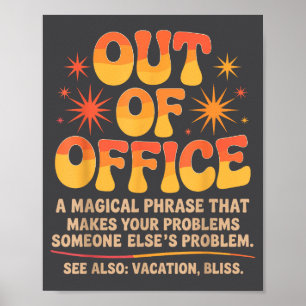 Affiche Blagues de vacances Sarcasme Citations Travail hum