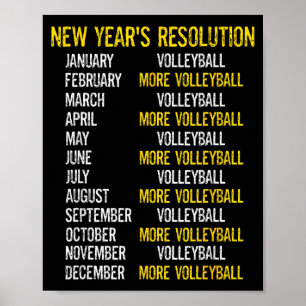 Affiche Blagues de volley-ball drôles Bonne année Résoluti