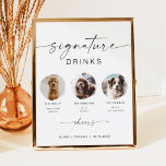 Affiche BLAIR Minimalist Boho 3 Photo Pet Signature Boire<br><div class="desc">Ce panneau de boisson signature comporte deux emplacements photo, une police de script manuscrite boho et un design minimaliste moderne. Modifiez facilement la police et la couleur arrière - plan pour correspondre à votre événement. Ce panneau est parfait pour ajouter une photo de la mariée et du marié, des enfants,...</div>