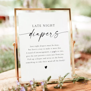 Affiche BLAIR Modern Boho Late Night Diapers Baby Sign
