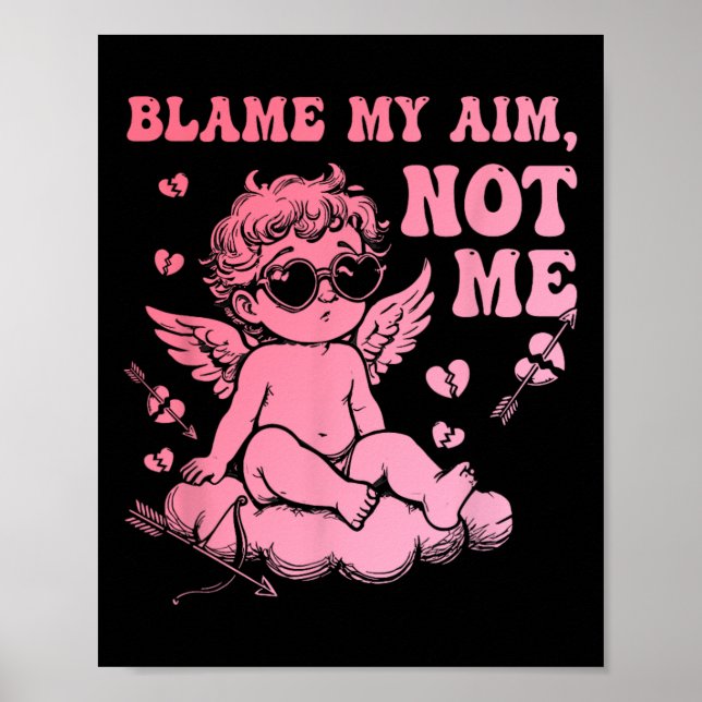 Affiche Blâme mon tir, pas moi, Funny Cupid Saint-Valentin (Devant)