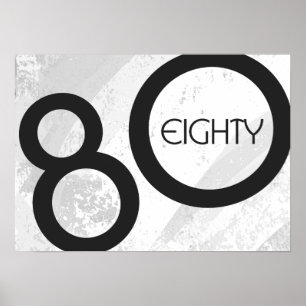 Affiche Blanc 80 Décennie Anniversaire