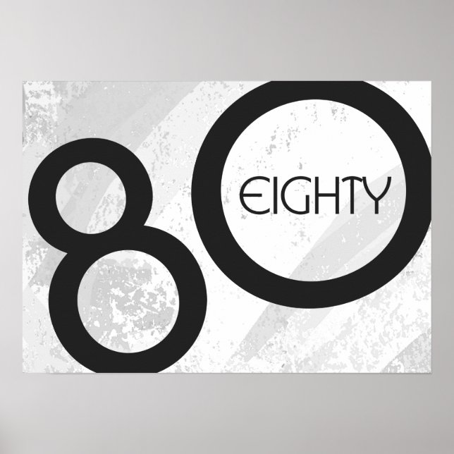 Affiche Blanc 80 Décennie Anniversaire (Devant)