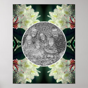 Affiche Blanc Azalea Fleurs Cadre Ajouter Votre Photo