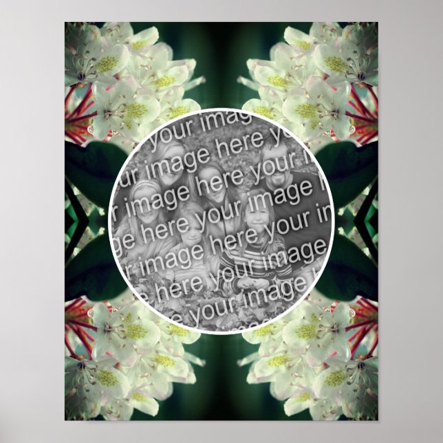 Affiche Blanc Azalea Fleurs Cadre Ajouter Votre Photo (Devant)