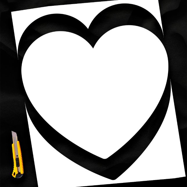 Affiche Blanc clair 24" Love Heart Modèle Blank Mariage (24" wide love heart plain white wedding poster)