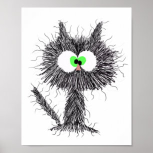 Affiche Blanc de chat confus