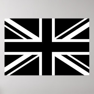 Affiche Blanc de noir de drapeau de l'Angleterre