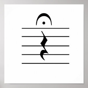 Affiche Blanc de repos de notation musicale