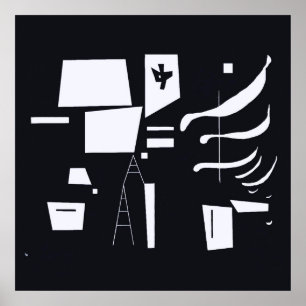 Affiche Blanc doux et dur - Kandinsky