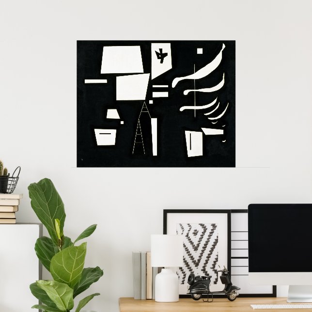 Affiche Blanc - Doux et dur | Kandinsky | (Bureau à domicile)