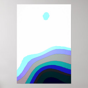 Affiche Blanc Et Bleu Art Abstrait 920