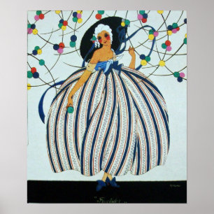 AFFICHE BLANC JEUNE FILLE BEAUTÉ MODE COSTUME DESIGN