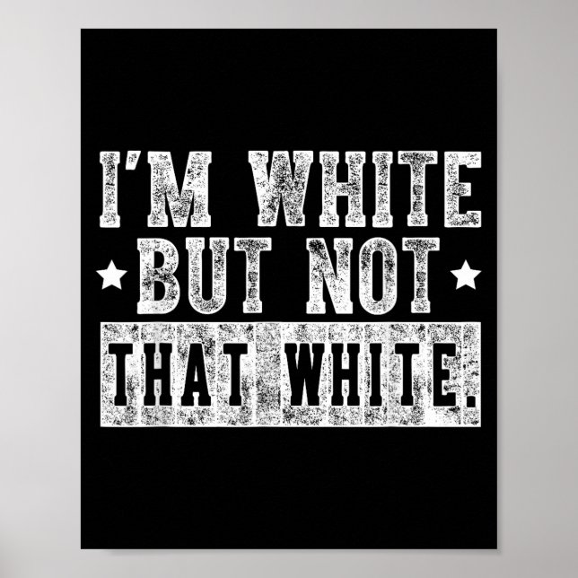 Affiche Blanc mais pas si blanc citation drôle de mème vin (Devant)