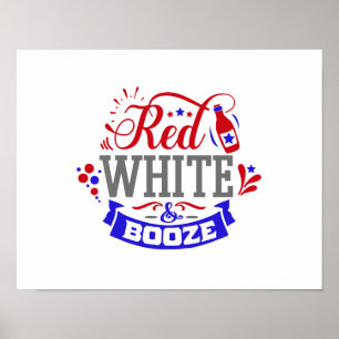 Affiche Blanc rouge et Booze