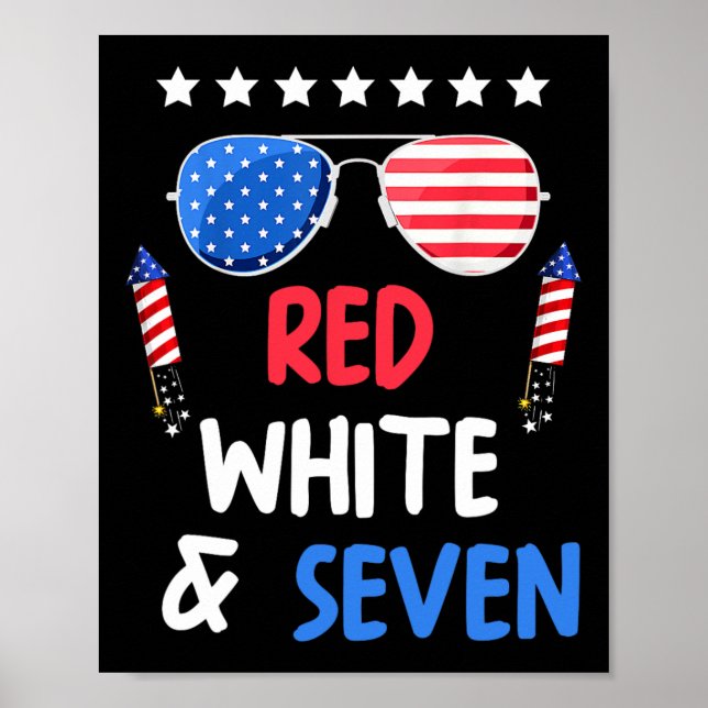 Affiche Blanc Rouge Et Sept 7E Anniversaire 4 juillet Inde (Devant)