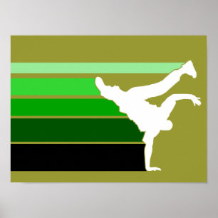 Affiche blanche de grn de gradient de BBOY