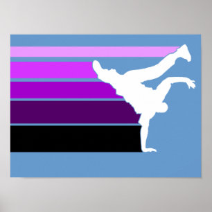 Affiche blanche de prpl de gradient de BBOY