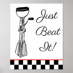 Affiche Blancs, Noirs et Rouges Juste Battez-le Signal