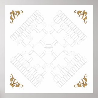 Affiche Blank Family Tree 4-Way Pedigree (7 generation)