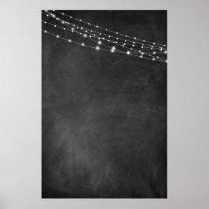 Affiche Blank Sign with Chalkboard and Light Strings: DIY