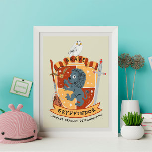 Affiche Blason Brave Gryffindor de dessin animé