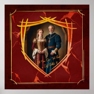 Affiche Blason de Chevalier Cadeau Médiéval Ancien Style