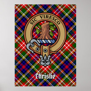Affiche Blason de Clan Christie sur tartan