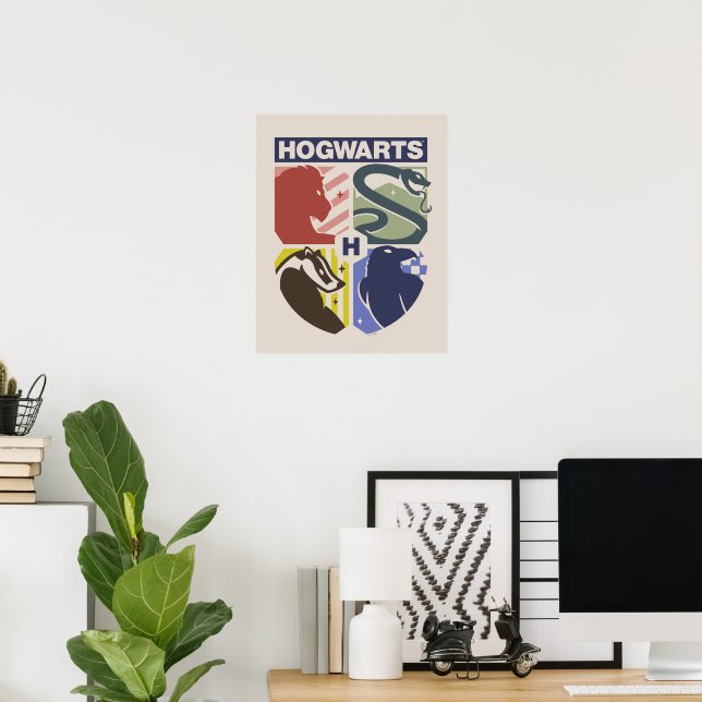 Affiche Blason de Poudlard™ vintage (Bureau à domicile)