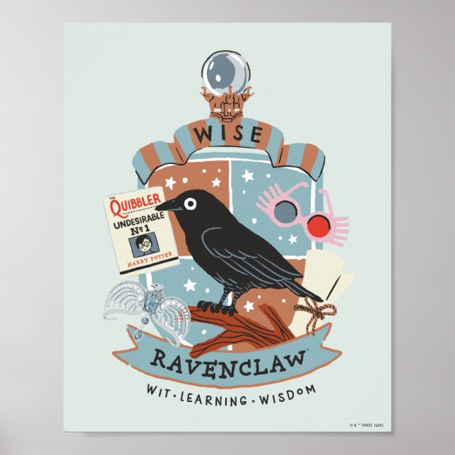 Affiche Blason de Ravenclaw en dessin animé (Devant)