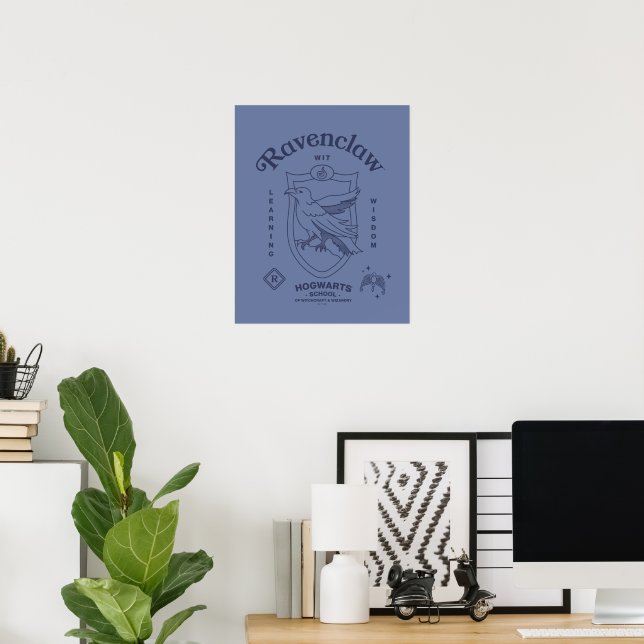 Affiche Blason de sagesse et d'esprit d'apprentissage de R (Bureau à domicile)