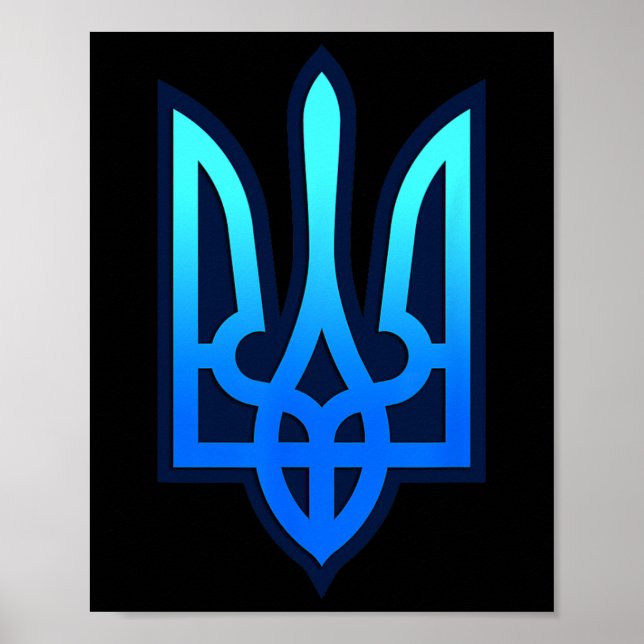 Affiche Blason ukrainien Tryzub Cadeau d'Ukraine  (Devant)