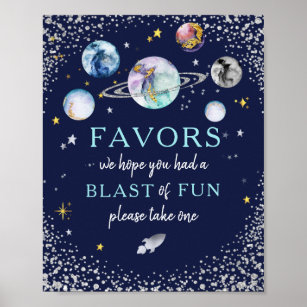 Affiche Blast Of Fun Space Galaxy Favore Anniversaire Post