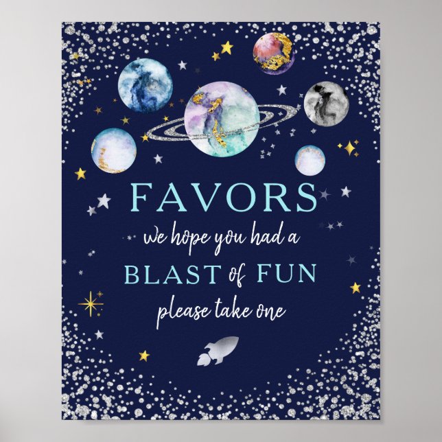 Affiche Blast Of Fun Space Galaxy Favore Anniversaire Post (Devant)