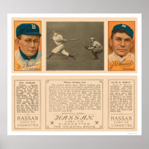 Affiche Blé Strikes Out Dodgers Baseball 1912