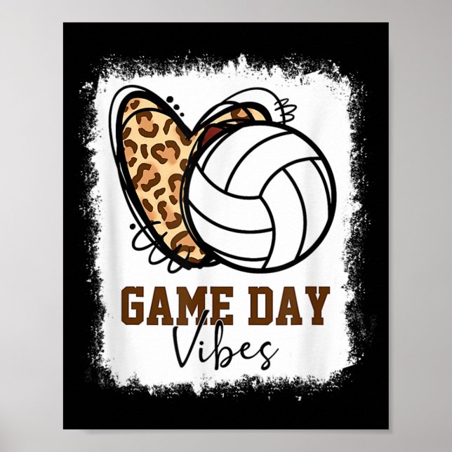 Affiche Bleached Volleyball Game Day Vibes Volleyball Mom  (Devant)