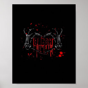 Affiche Blegh Breakdown, Skeleton Heart Hands, Emo Band, S