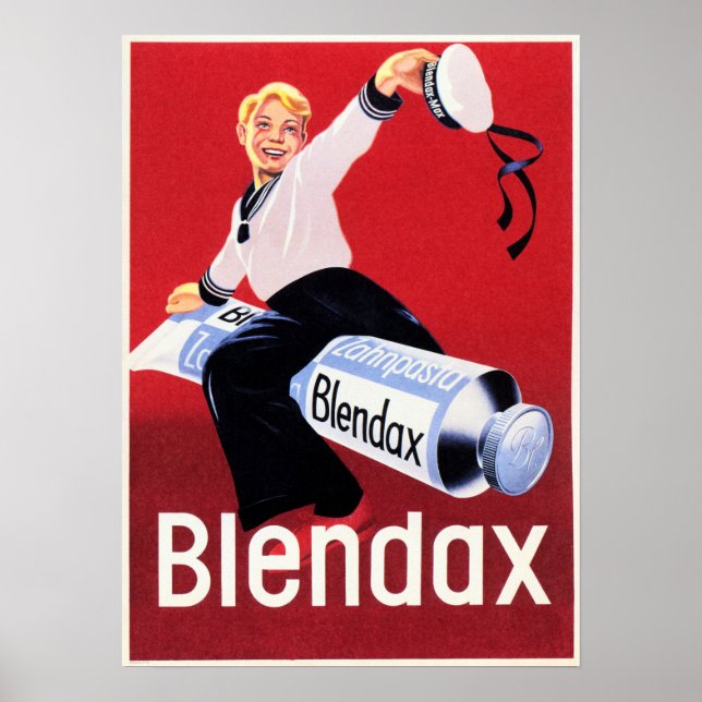 Affiche BLENDAX dentifrice Smilor Boy Vieux Allemand (Devant)