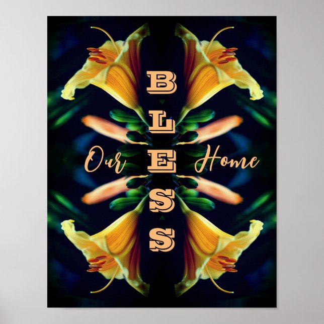 Affiche Bless Our Home Lily Flower Abstrait (Devant)