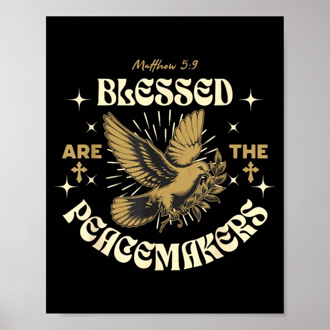 Affiche Blessed Are The Peacemakers Matthew 5 9 Christian  (Devant)